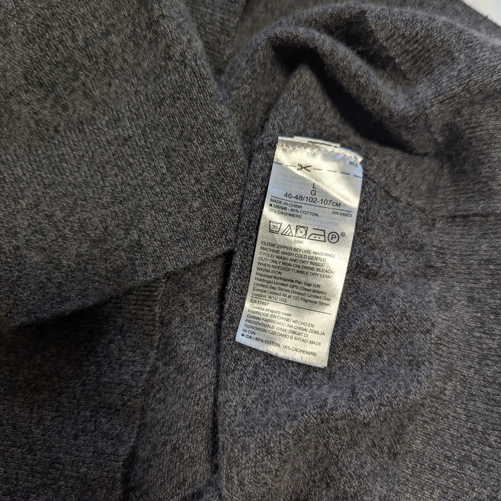 Banana Republic Men's Dark Charcoal Half-Zip Sweater - Picture 5 of 7
